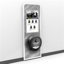 Chevy Wall Mount Tire and Poster Display for Customer Lounge